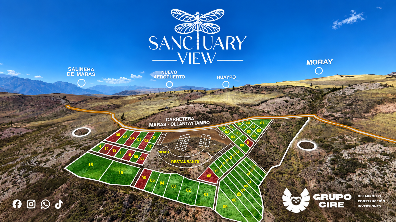 Vista aérea del proyecto inmobiliario Sanctuary View